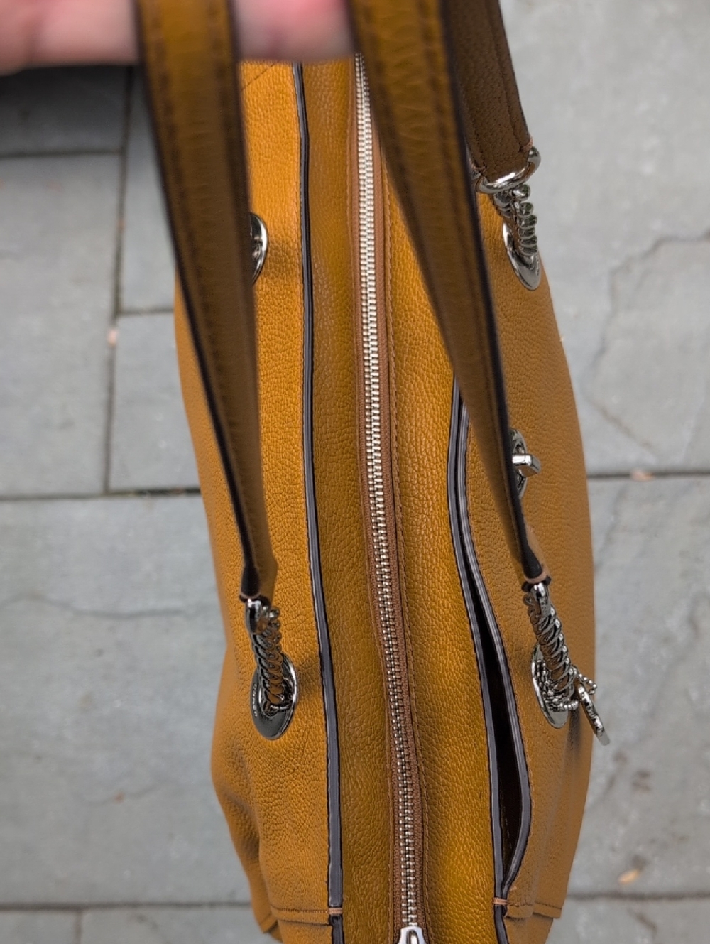 Coach Leather Turnlock Chain  Tote in Warm Tan 56830 - Picture 6 of 14